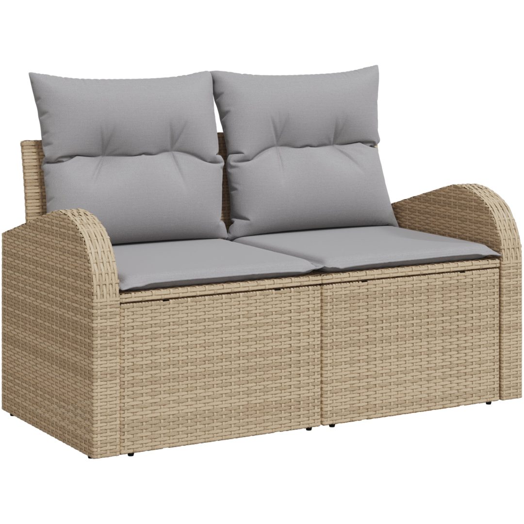Trädgårdsoff-set 7 pcs Beige, ljusgrå vidaXL Medium – bild 4