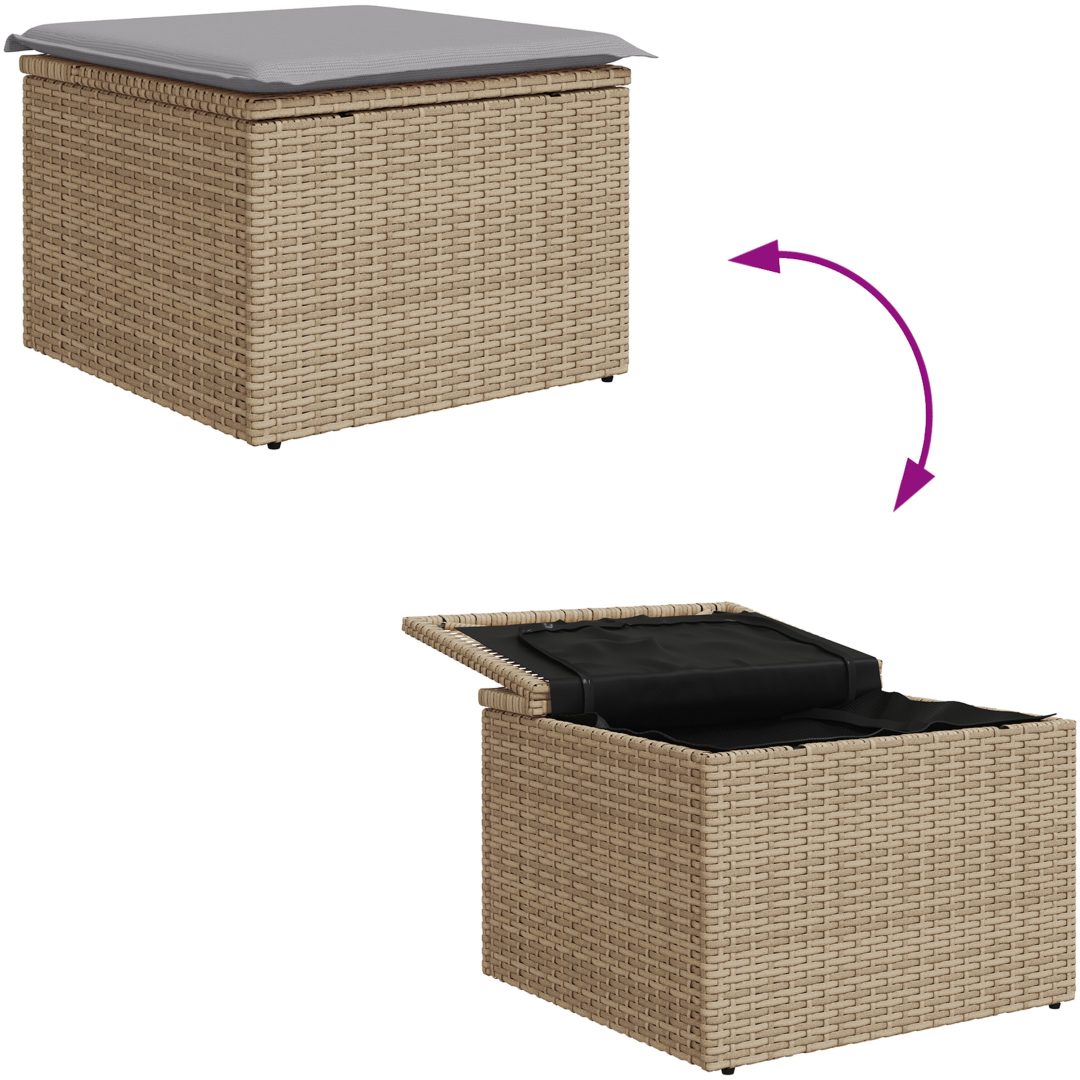 Trädgårdsoff-set 7 pcs Beige, ljusgrå vidaXL Medium – bild 9