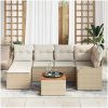 Trädgårdsoff Set 7 pcs Beige, vit vidaXL Stor – miniatyr 3