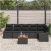 Trädgårdsoff set 7 pcs Svart Rattan, trä vidaXL 55 x 55 x 37 cm – miniatyr 3