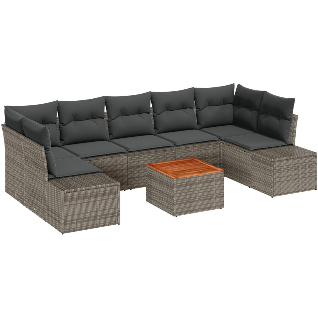 Trädgårdsoff set 8 pcs Grå vidaXL 55 x 55 x 37 cm – bild 2