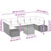 Trädgårdsoff set 8 pcs Grå vidaXL 55 x 55 x 37 cm – miniatyr 11