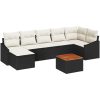 Trädgårdsoff-set 8 pcs Svart, vit vidaXL 55 x 55 x 37 cm – miniatyr 2