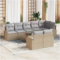 Trädgårdsoff-set 9 pcs Beige vidaXL