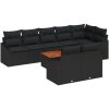 Trädgårdsoff Set 9 pcs Svart Poly Rattan, Trä vidaXL 55 x 55 x 37 cm – miniatyr 2