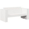 Trädgårdsoffa 2-sits 134x60x62 cm Vit Massivt Trä Furu vidaXL Standard – miniatyr 2