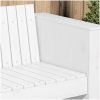 Trädgårdsoffa 2-sits 134x60x62 cm Vit Massivt Trä Furu vidaXL Standard – miniatyr 3