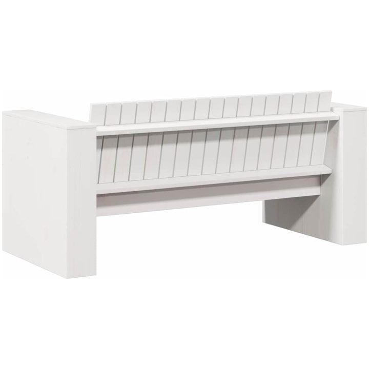 Trädgårdsoffa 2-sits 134x60x62 cm Vit Massivt Trä Furu vidaXL Standard – bild 6