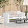 Trädgårdsoffa 2-sits 134x60x62 cm Vit Massivt Trä Furu vidaXL Standard – miniatyr 1