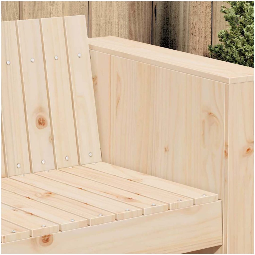 Trädgårdsoffa 2-sits Massivt tallträ vidaXL 134 x 60 x 62 cm – bild 3
