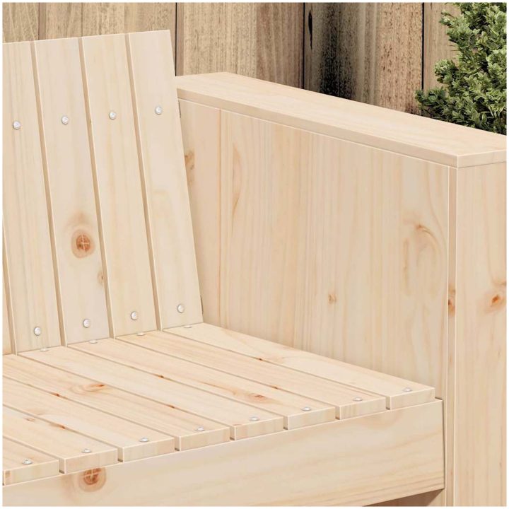 Trädgårdsoffa 2-sits Massivt tallträ vidaXL 134 x 60 x 62 cm – bild 3