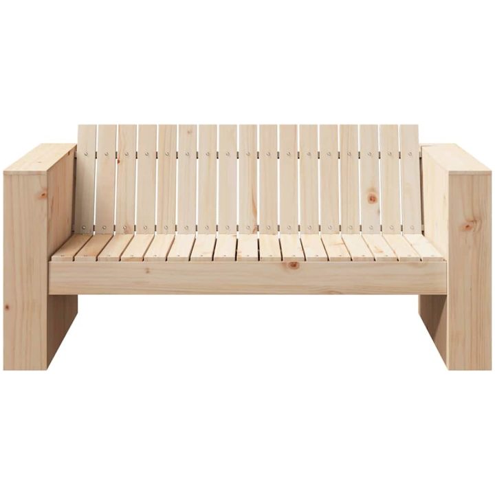 Trädgårdsoffa 2-sits Massivt tallträ vidaXL 134 x 60 x 62 cm – bild 4