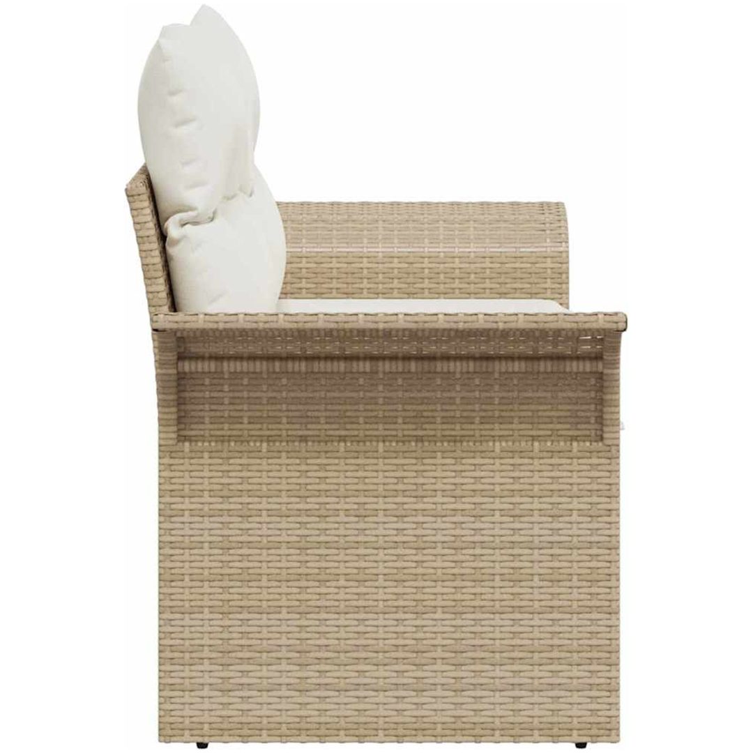 trädgårdsoffa med kuddar beige polyrotting vidaXL 2 - Sits – bild 6