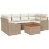 Trädgårdsoffa-set 7 pcs Beige, vit vidaXL 55 x 55 x 37 cm – miniatyr 2