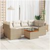 Trädgårdsoffa-set 7 pcs Beige, vit vidaXL 55 x 55 x 37 cm – miniatyr 1