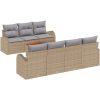 Trädgårdsoffa Set 8 pcs Beige, ljusgrå Rotting & Metallram vidaXL Stor – miniatyr 2