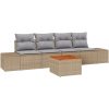 Trädgårdsoffagrupp 5 pcs Beige, ljusgrå Rotting vidaXL 55 x 55 x 37 cm – miniatyr 2