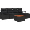 Trädgårdsoffagrupp 6 pcs Svart Rotting vidaXL Stor – miniatyr 2