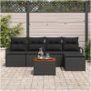 Trädgårdsoffagrupp 6 pcs Svart Rotting vidaXL Stor – miniatyr 3