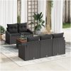 Trädgårdsoffagrupp 6 pcs Svart vidaXL 55 x 55 x 37 cm – miniatyr 1