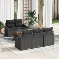 Trädgårdsoffagrupp 6 pcs Svart vidaXL
