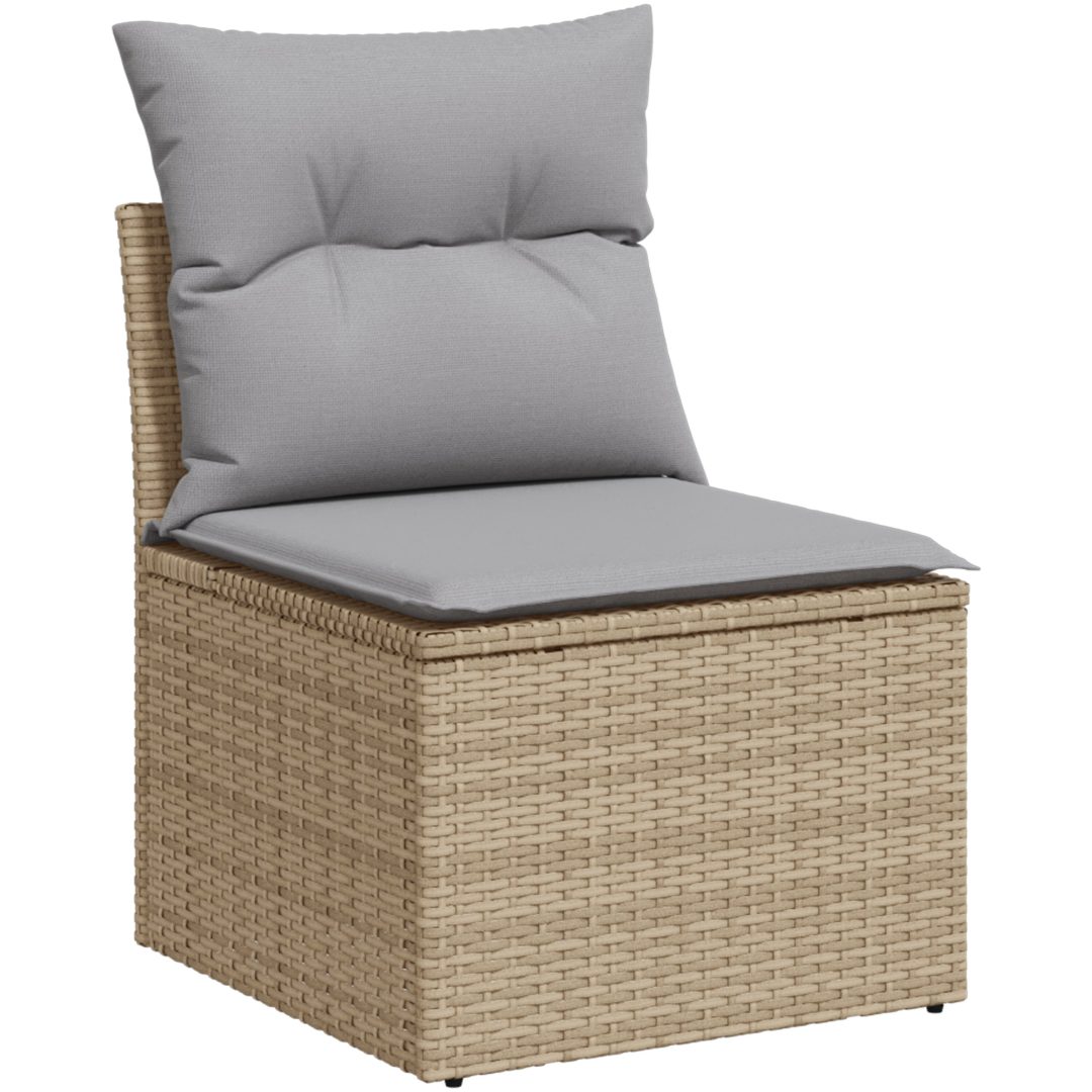 Trädgårdsoffagrupp 7 pcs Beige, ljusgrå vidaXL Stor – bild 5