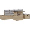 Trädgårdsoffagrupp 7 pcs Beige vidaXL 294 x 117 x 69 cm – miniatyr 2
