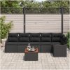 Trädgårdsoffagrupp 7 pcs Svart Rattan, trä vidaXL Stor – miniatyr 3