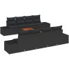 Trädgårdsoffagrupp 7 pcs Svart Rotting & Glas vidaXL 55 x 55 x 37 cm – miniatyr 2