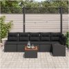 Trädgårdsoffagrupp 7 pcs Svart Rotting vidaXL Stor – miniatyr 3