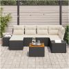 Trädgårdsoffagrupp 7 pcs Svart, vit vidaXL 55 x 55 x 37 cm – miniatyr 3