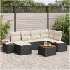 Trädgårdsoffagrupp 7 pcs Svart, vit vidaXL 55 x 55 x 37 cm – miniatyr 1