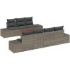 Trädgårdsoffagrupp 8 pcs Grå Rattans, polyester vidaXL 55 x 55 x 37 cm – miniatyr 2