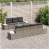 Trädgårdsoffagrupp 8 pcs Grå Rattans, polyester vidaXL 55 x 55 x 37 cm – miniatyr 3