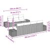 Trädgårdsoffagrupp 8 pcs Grå Rattans, polyester vidaXL 55 x 55 x 37 cm – miniatyr 9