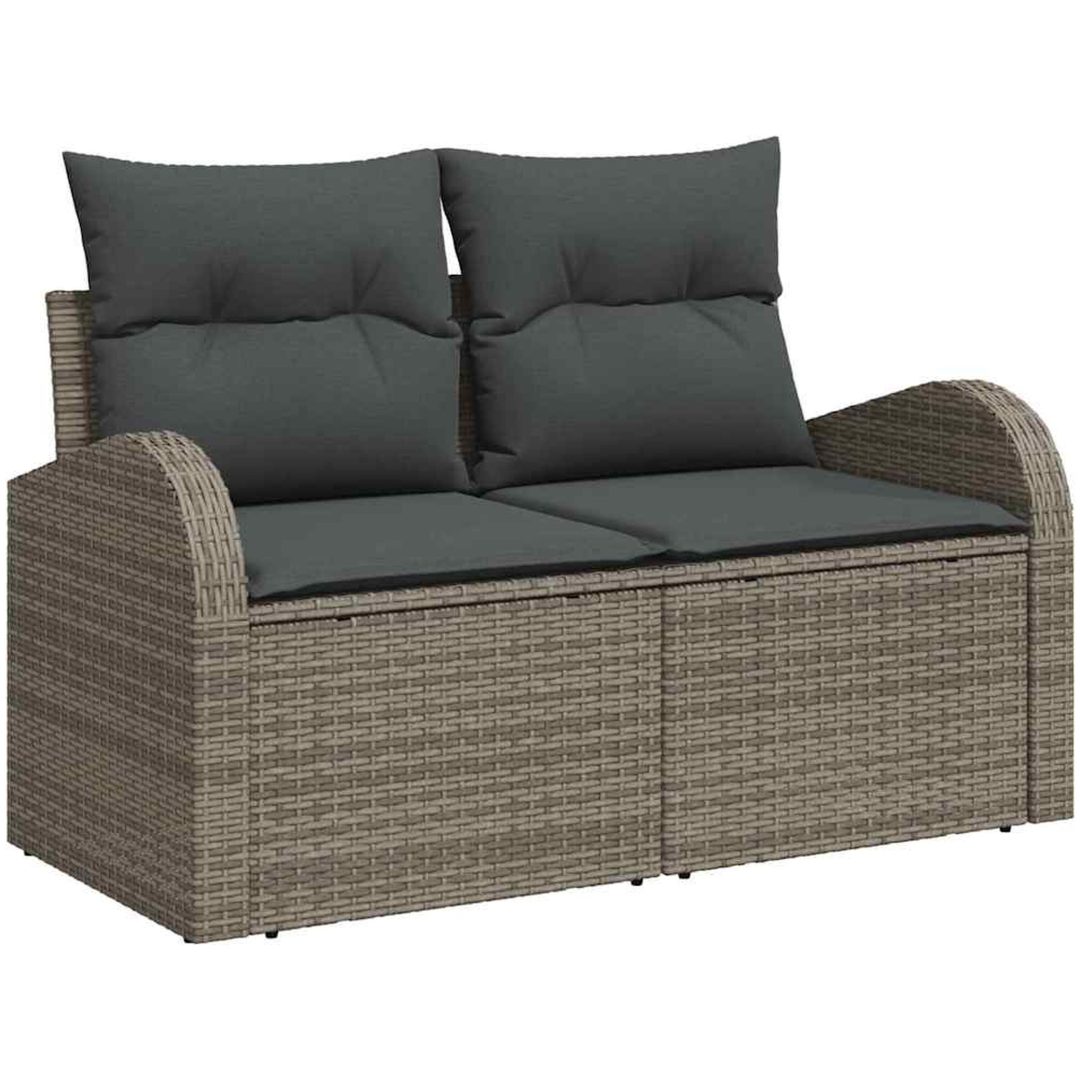 Trädgårdsoffagrupp Grå 8 pcs Grå Handvävd rattan vidaXL Stor – bild 6