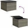 Trädgårdsoffagrupp Grå 8 pcs Grå Handvävd rattan vidaXL Stor – miniatyr 8