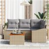 Trädgårdsoffan 5 pcs Beige, ljusgrå vidaXL 55 x 55 x 37 cm – miniatyr 3