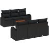 Trädgårdsoffan Set 7 pcs Svart Konstrotting & Stål vidaXL Stor – miniatyr 2