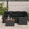 Trädgårdsoffapaket 5 pcs Svart Rottning, trä vidaXL Medium – miniatyr 3