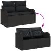 Trädgårdsoffapaket 5 pcs Svart Rottning, trä vidaXL Medium – miniatyr 10