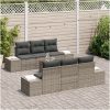 Trädgårdsoffas 7 pcs Grå Rattans, polyester vidaXL 55 x 55 x 37 cm – miniatyr 3