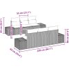 Trädgårdsoffas 7 pcs Grå Rattans, polyester vidaXL 55 x 55 x 37 cm – miniatyr 10