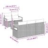 Trädgårdsoffasats 6 pcs Svart Poly Rattan, stål vidaXL Standard – miniatyr 11