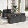 Trädgårdsoffasats 6 pcs Svart Poly Rattan, stål vidaXL Standard – miniatyr 1