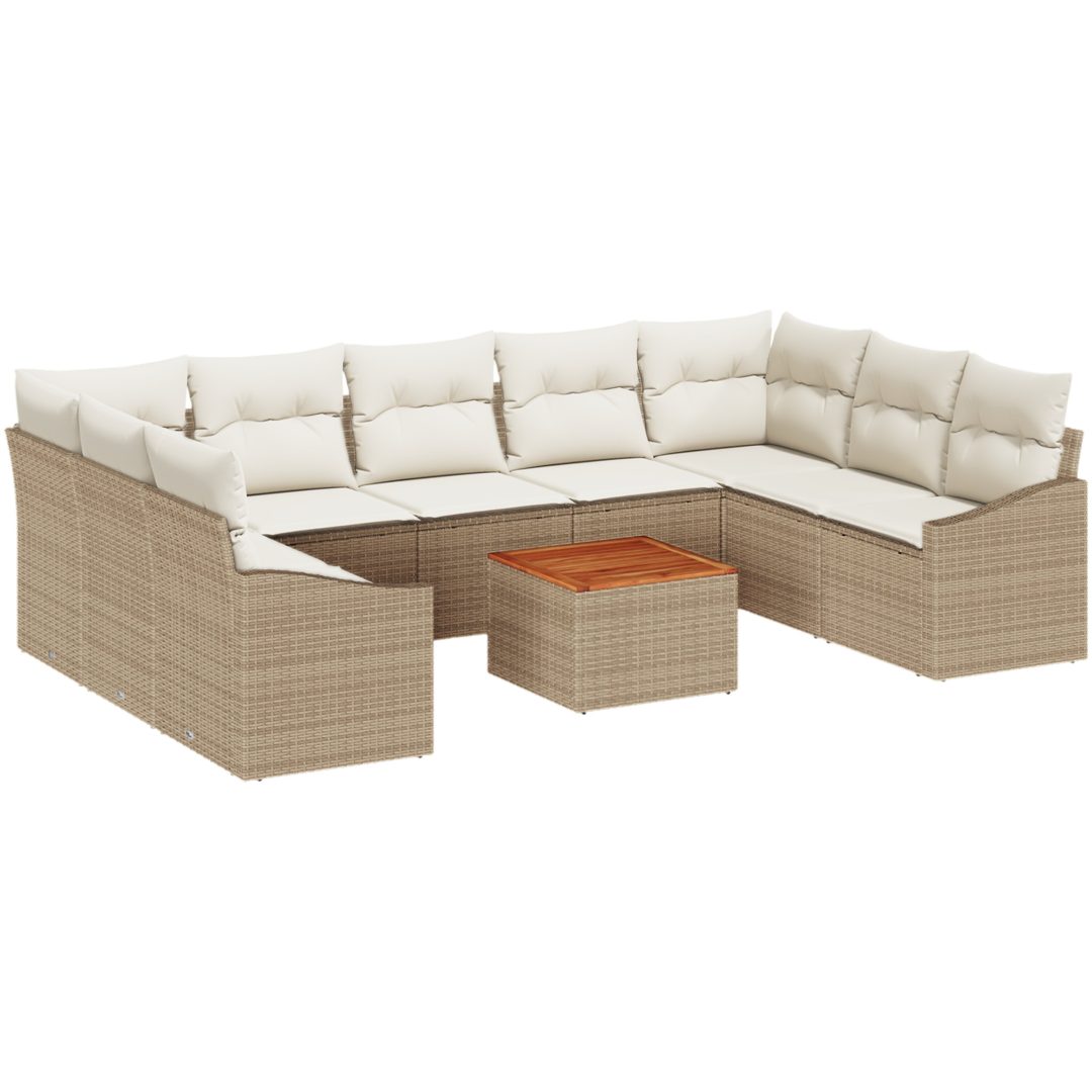 Trädgårdsoffaset 10 pcs Beige, vit vidaXL 55 x 55 x 37 cm – bild 2