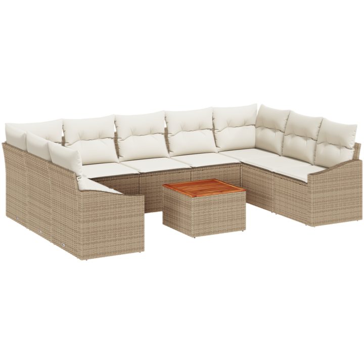 Trädgårdsoffaset 10 pcs Beige, vit vidaXL 55 x 55 x 37 cm – bild 2