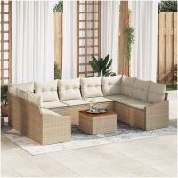 Trädgårdsoffaset 10 pcs Beige, vit vidaXL