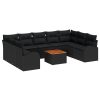 Trädgårdsoffaset 10 pcs Svart Konstrotting, Trä, Tyg vidaXL Stor – miniatyr 2