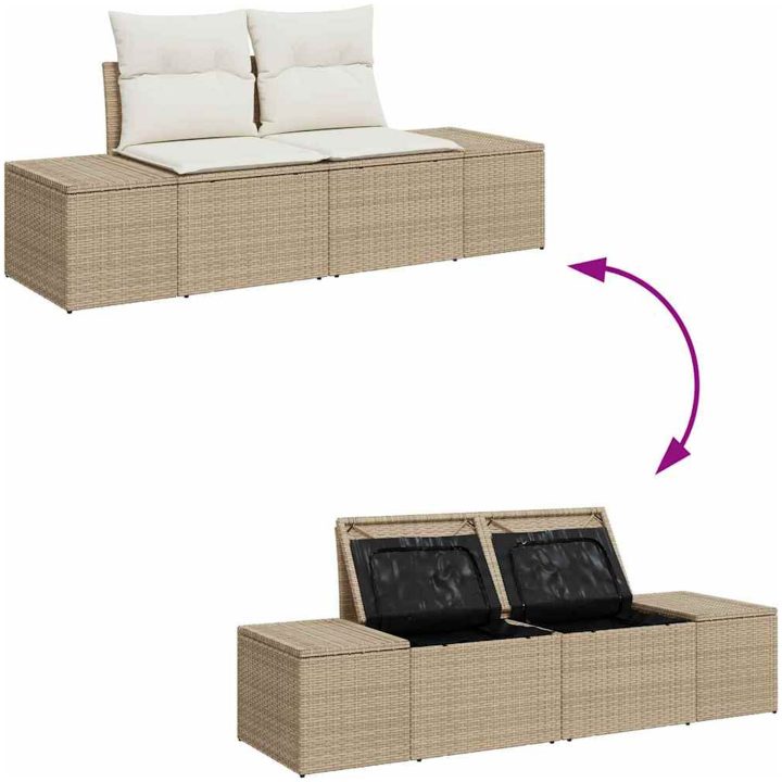 Trädgårdsoffaset 5 pcs Beige, vit vidaXL 55 x 55 x 37 cm – bild 10
